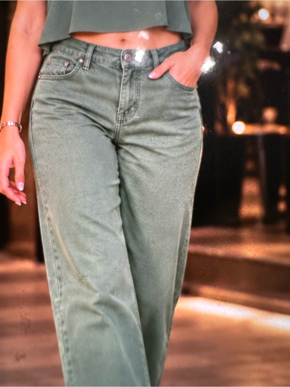Nine West Straight-Leg Jeans in Olive98% cotton